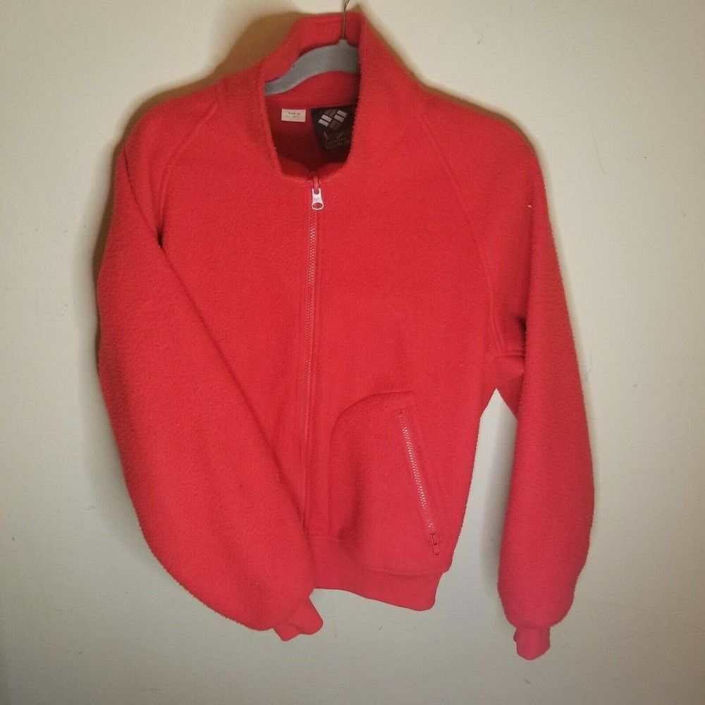 Vintage Columbia Fleece Pullover Sweatshirt Unisex Red Collar Oregon USA vintage